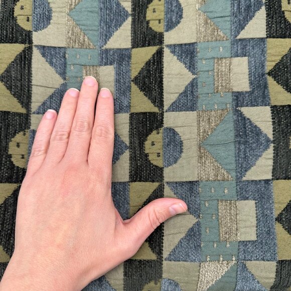 Handmade Tote Bag Tapestry Carpet Fringe Blue Green Gray Beige Books Purse - Picture 6 of 8